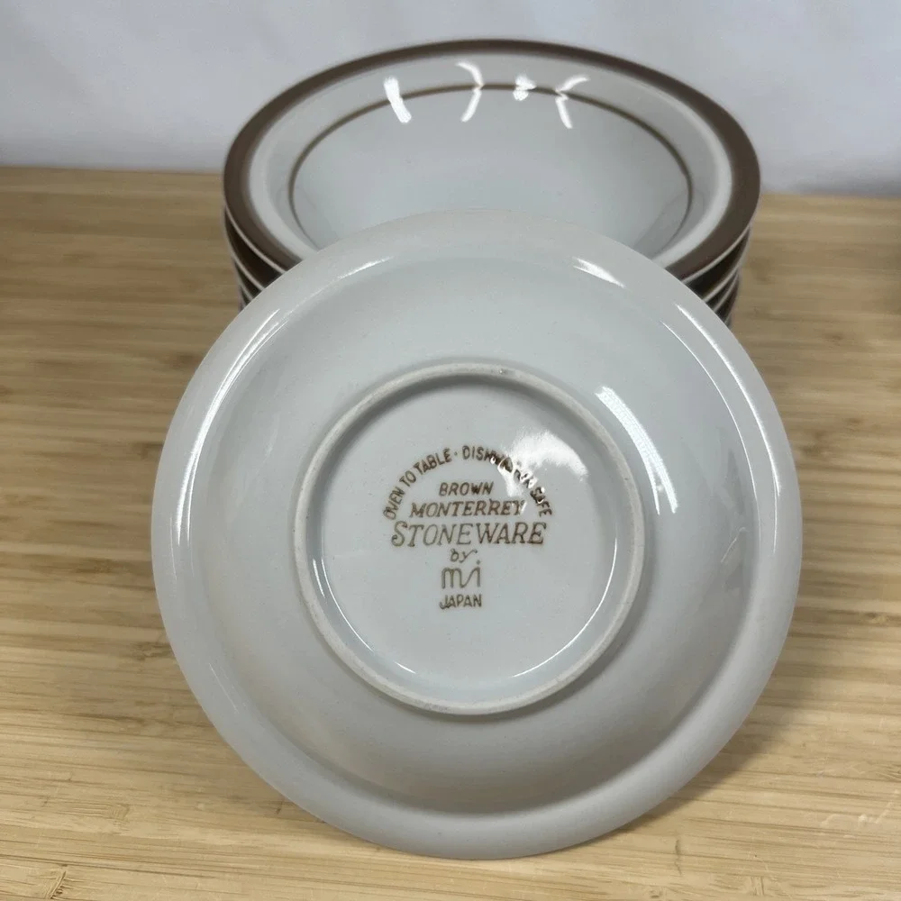Monterrey Stoneware Brown MSI Japan‎ Set of 8 Fruit Dessert Bowls 5.75